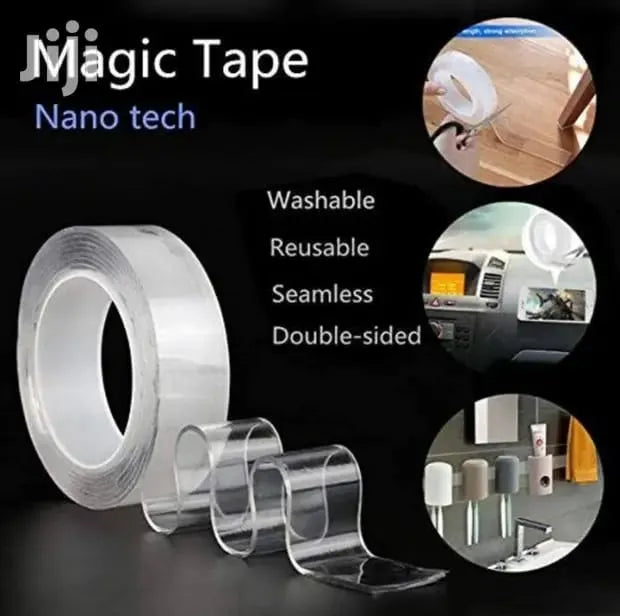 5m Length High Quality Double Tape Nano Tap 5m Double Contact Nano Tape Powerful Extra Strong Sided Adhesive for Kitchen and Bathroom Waterproof and Cleanable Tool