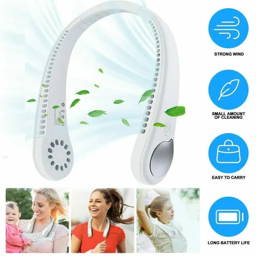 Rechargeable Charging Neck Fan Blade less very Good Quality and log battery life