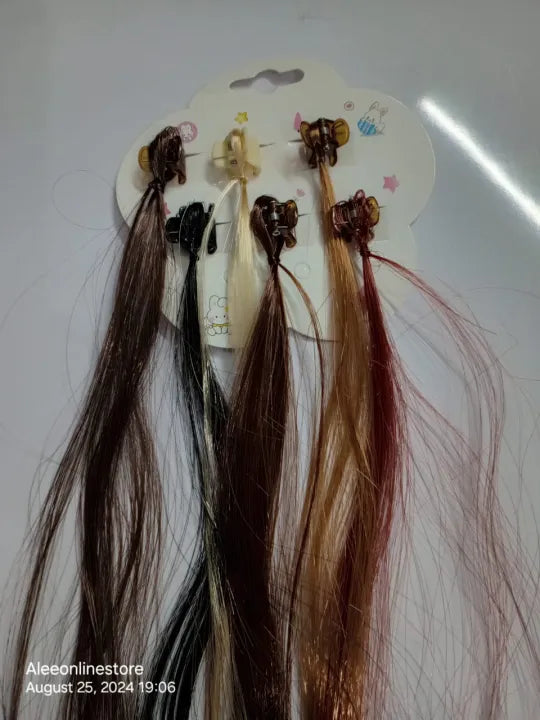 kids Girl Hair Extensions Beeds beds colourful 6pcs Pack