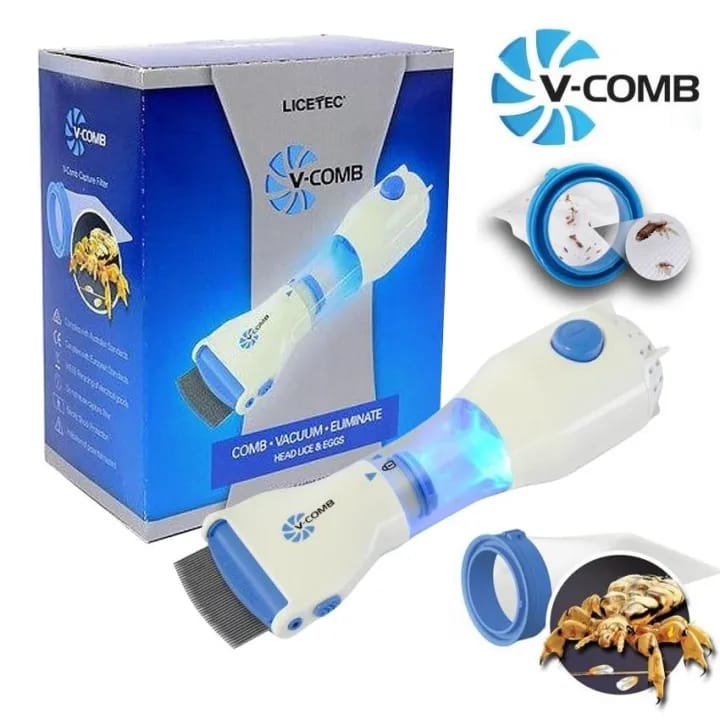 V-Comb/Licetec Electronic Head Lice & Egg Removal Comb | Chemical-Free Vacuum Treatment