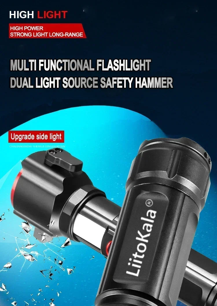 Ruilang RL-2210 Multifunctional LED Torch 🔦 Light Power Bank Option. Metal Body *(Not Plastic)* High Quality Guaranteed
 Multifunctional Emergency Flashlight